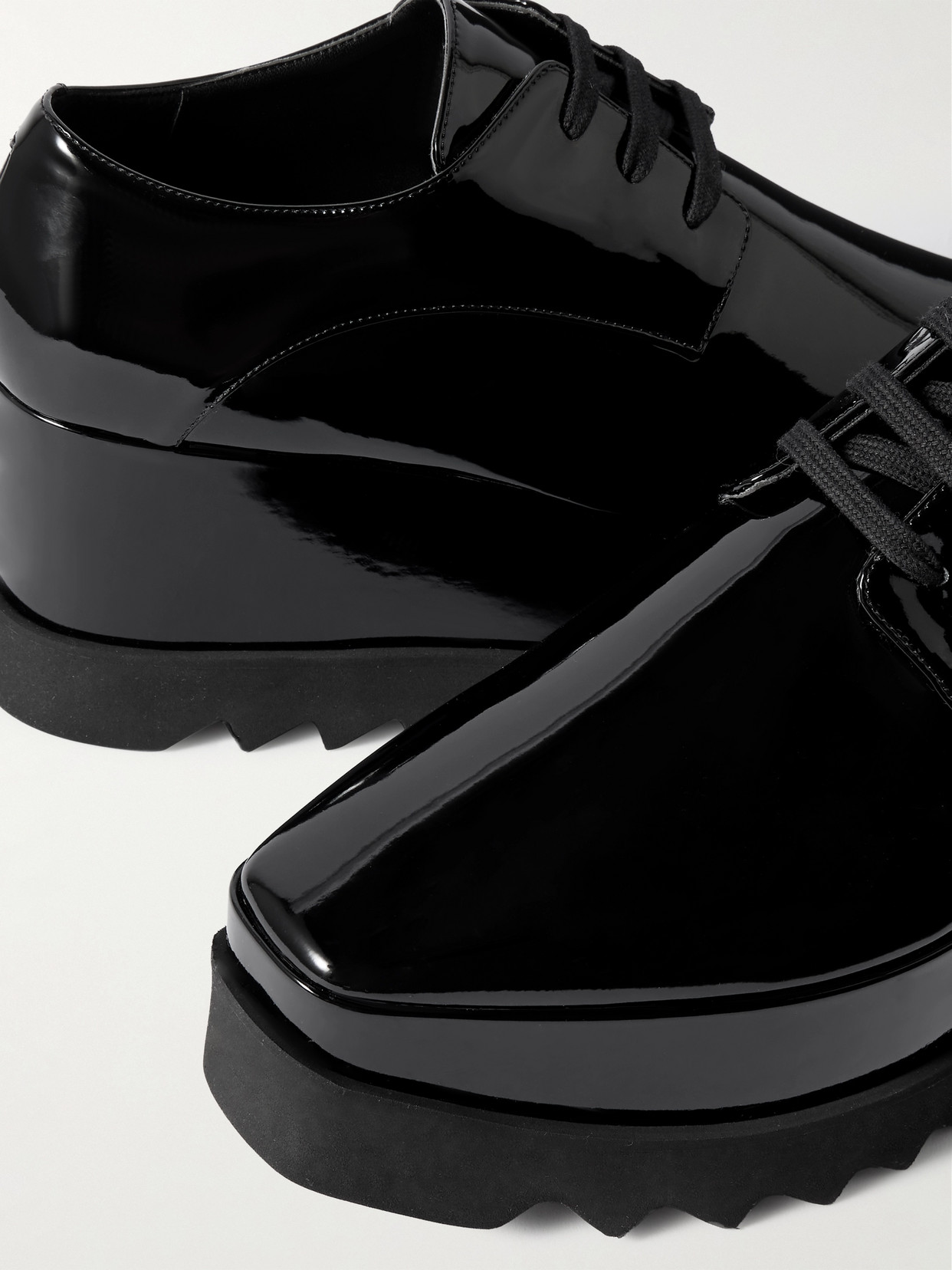 Stella Mccartney Elyse Patent Alter Platform Sneaker Loafers In Black