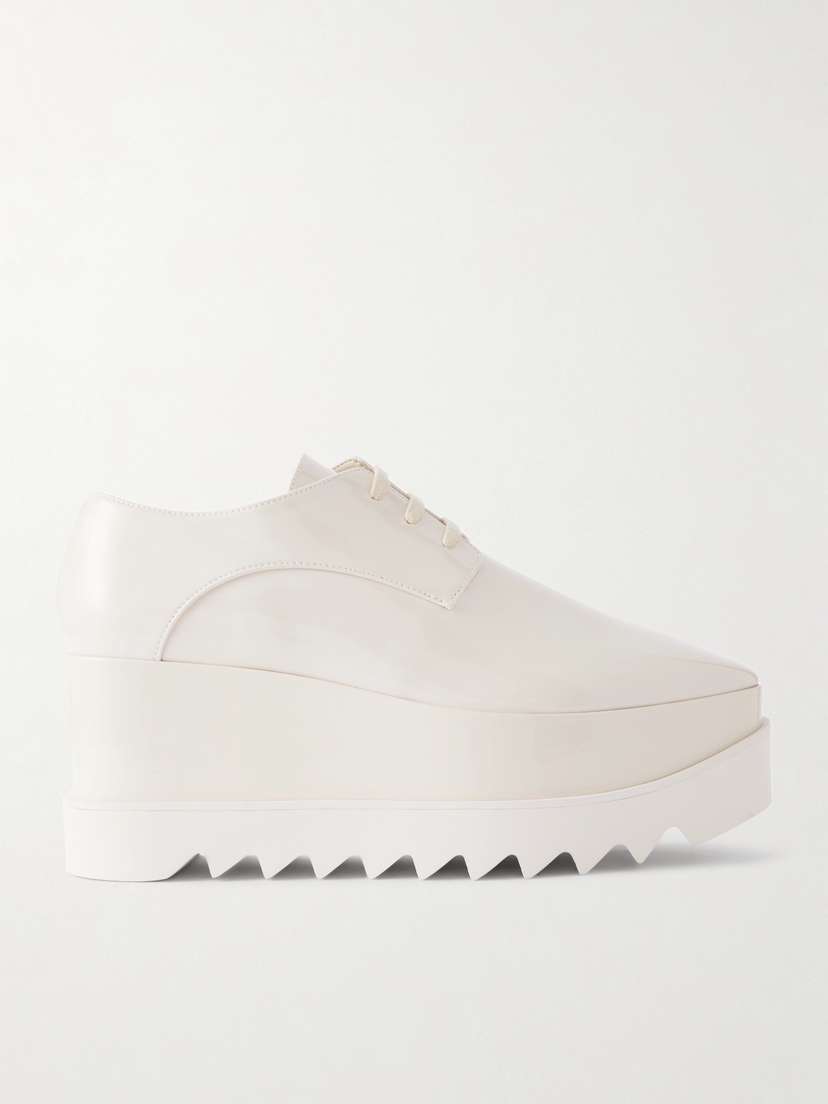 Stella McCartney Elyse Vegetarian Patent-leather Platform Brogues