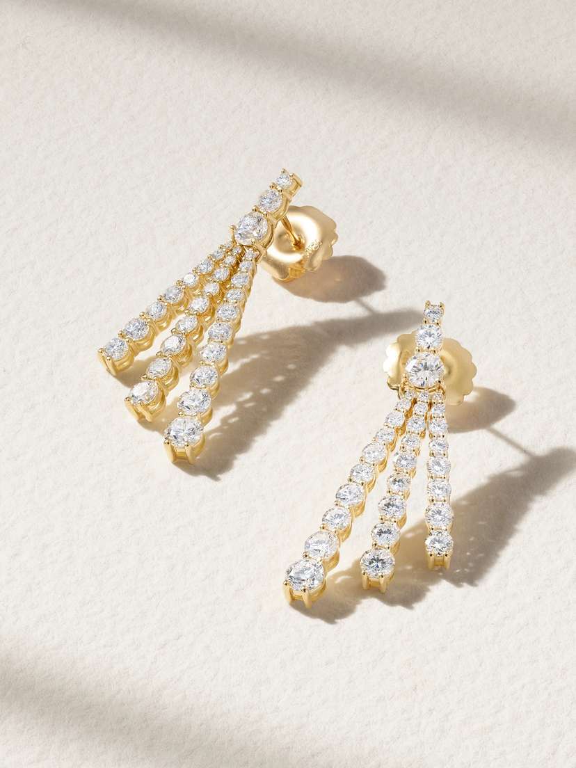 Melissa Kaye Sydney Small 18-karat Gold Diamond Earrings