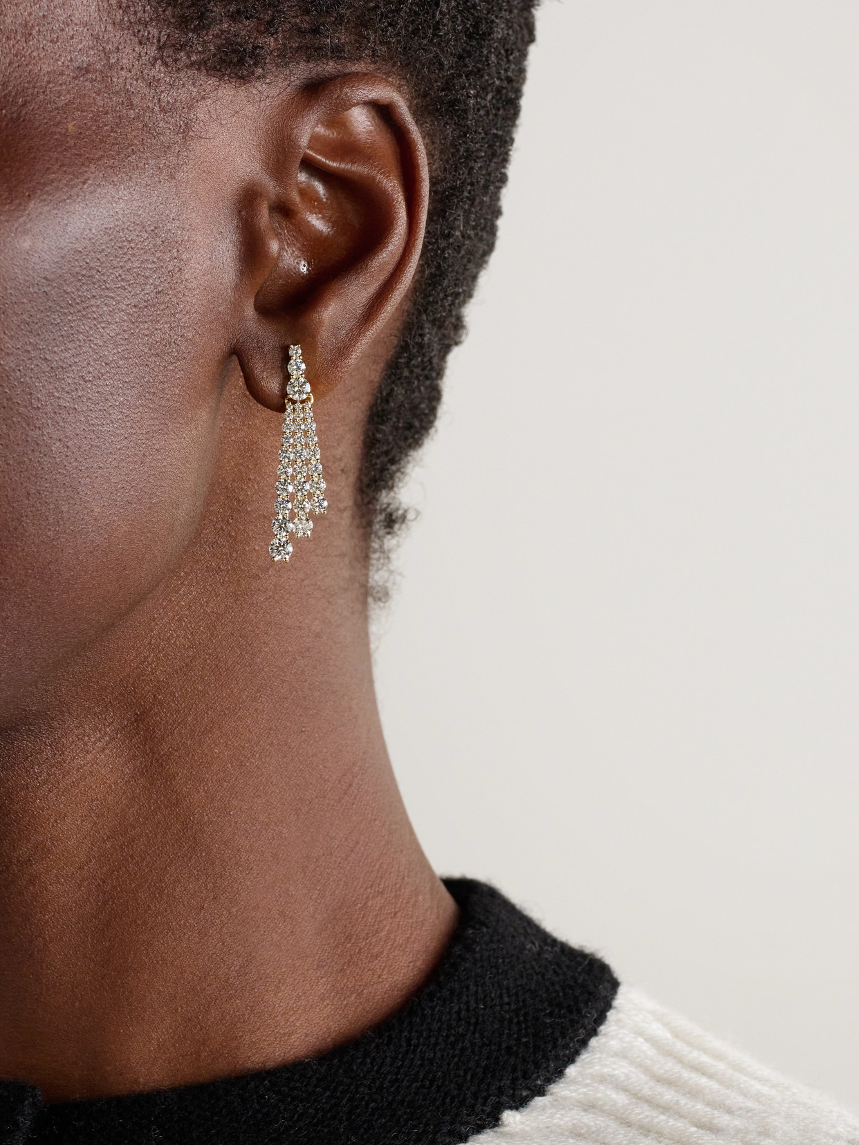 Melissa Kaye Sydney Small 18-karat Gold Diamond Earrings In Gold