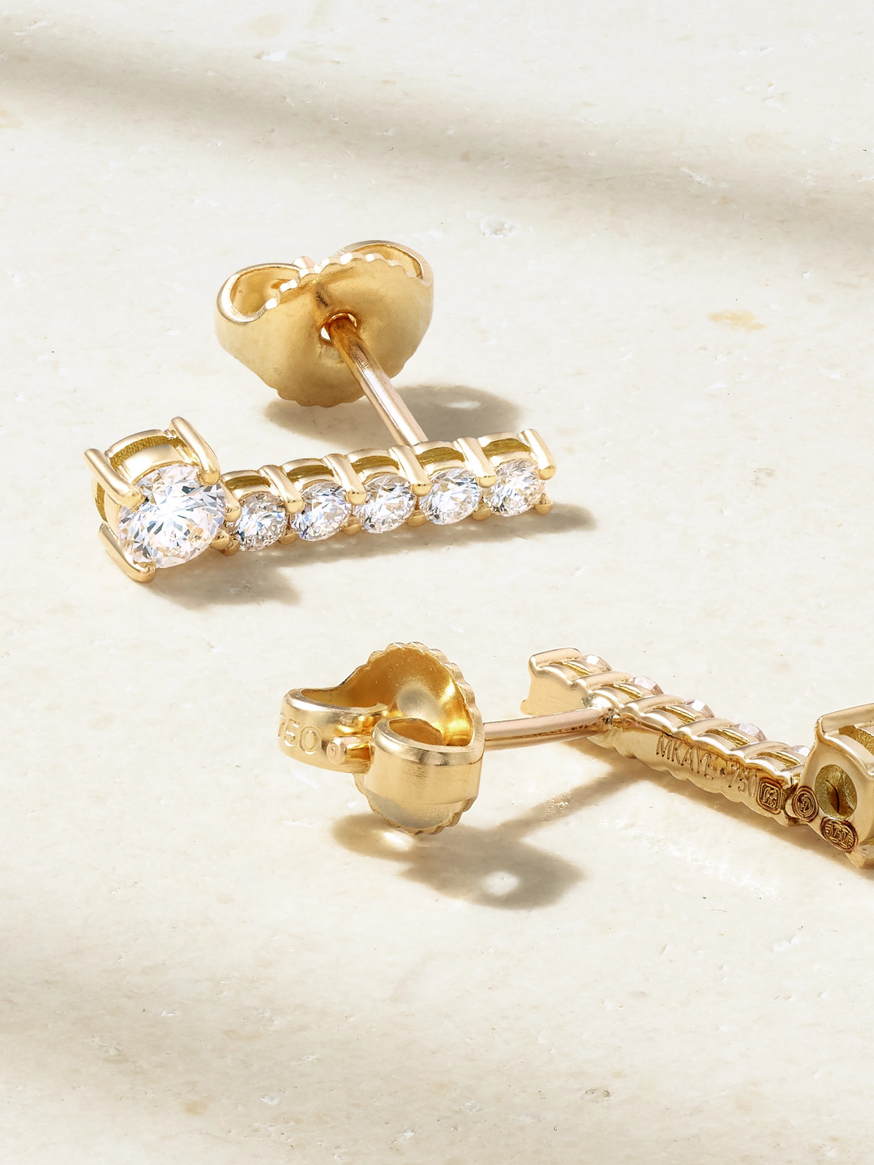 Melissa Kaye Stella Small 18-karat Gold Diamond Earrings In Gold