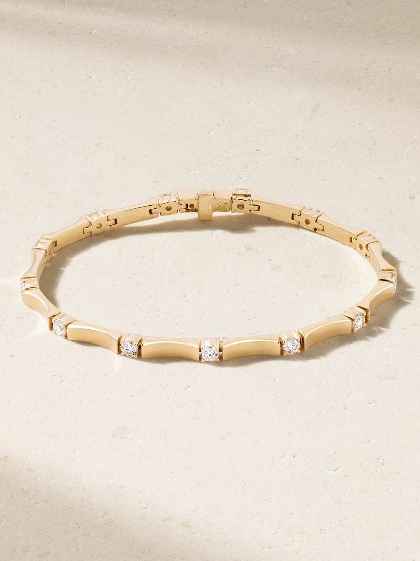 Melissa Kaye Honey Linked Small 18-karat Gold Diamond Bracelet