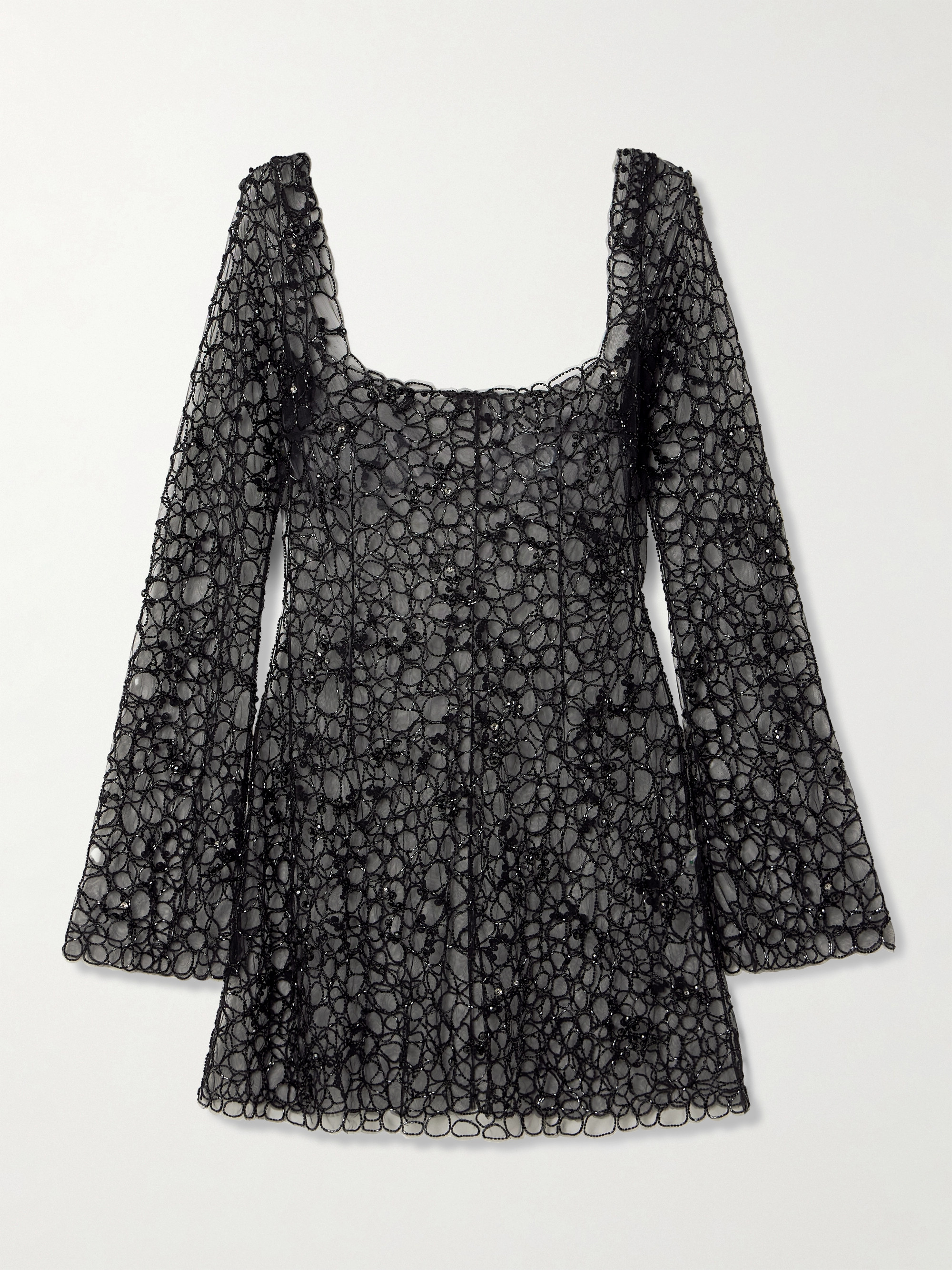 Clio Peppiatt Caviar embellished tulle mini dress