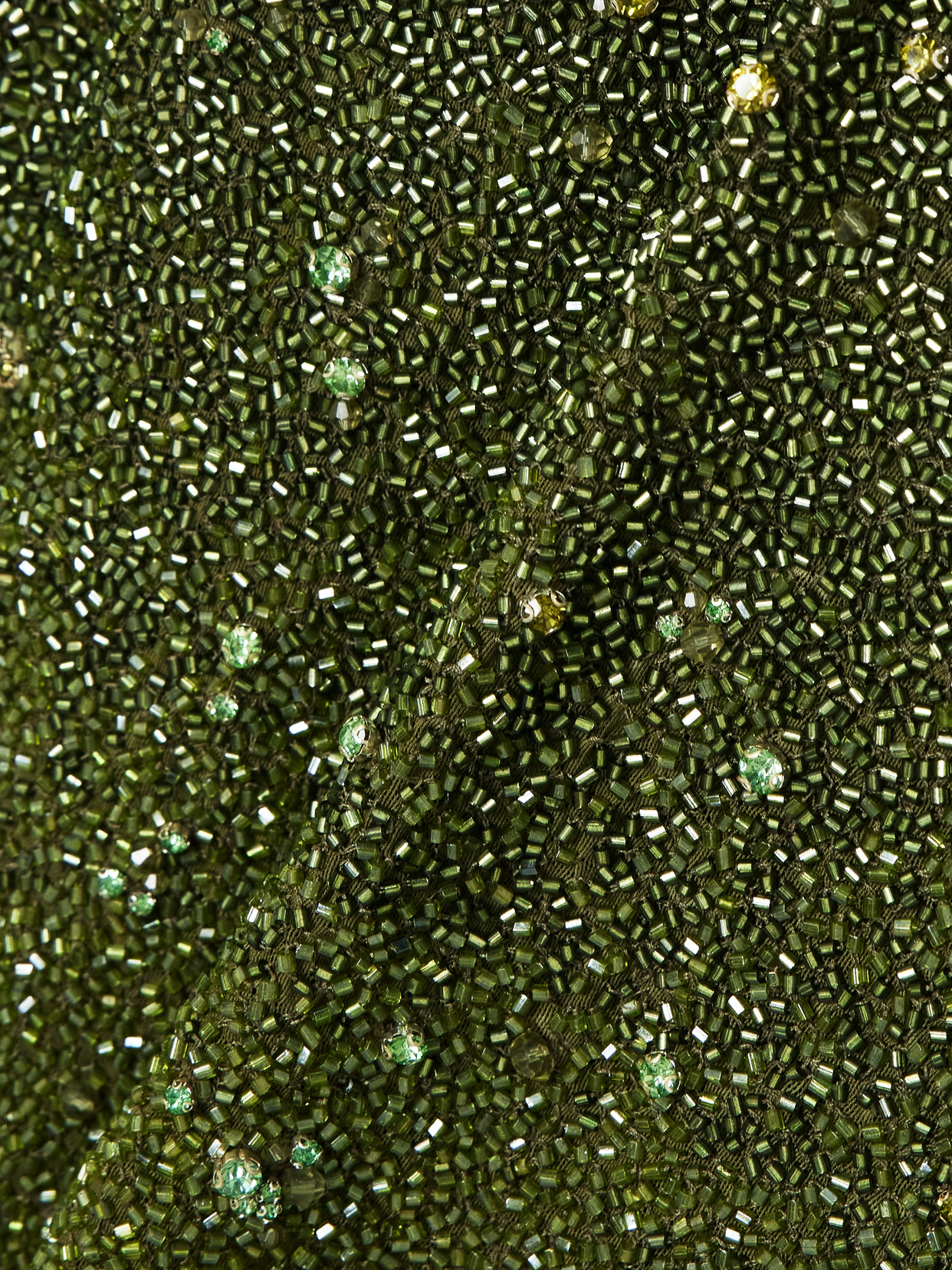 Clio Peppiatt Embellished Stretch-tulle Mini Dress In Green