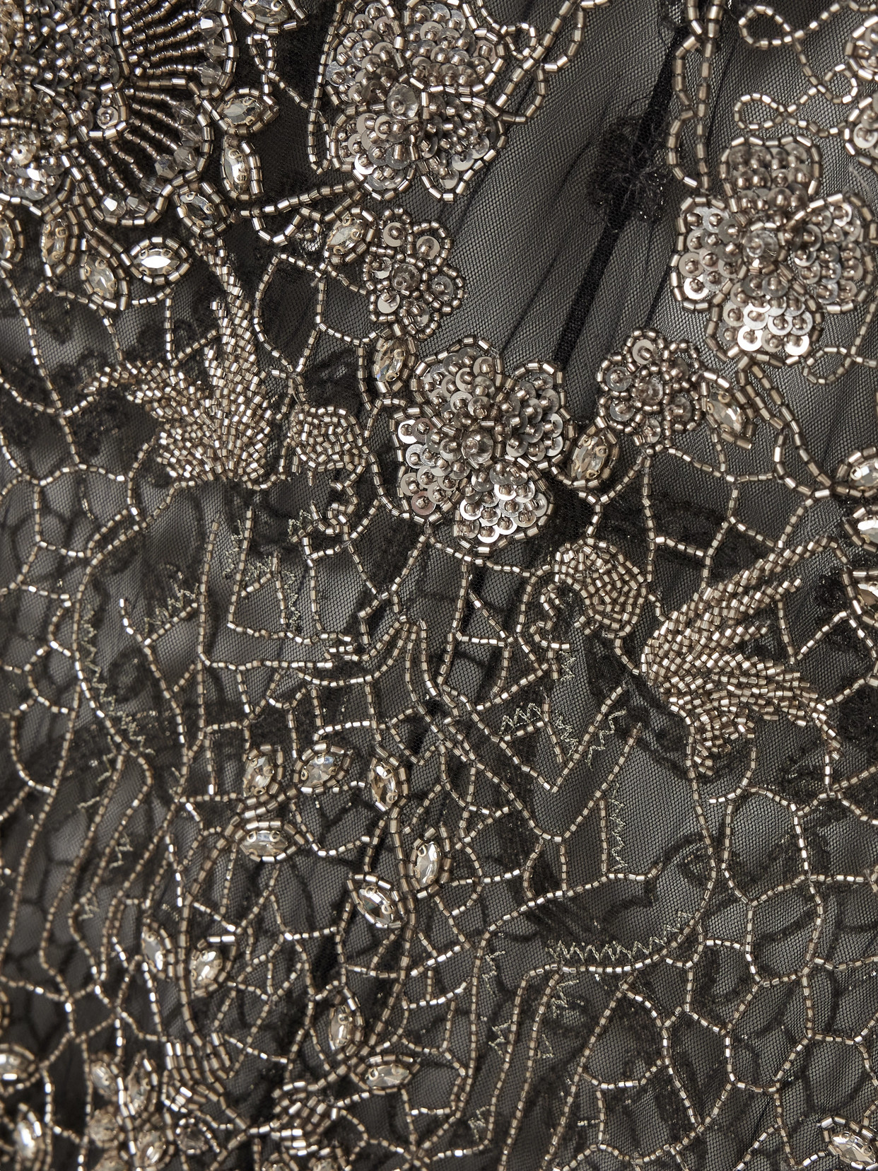 Clio Peppiatt Cora Embellished Tulle Gown In Silver
