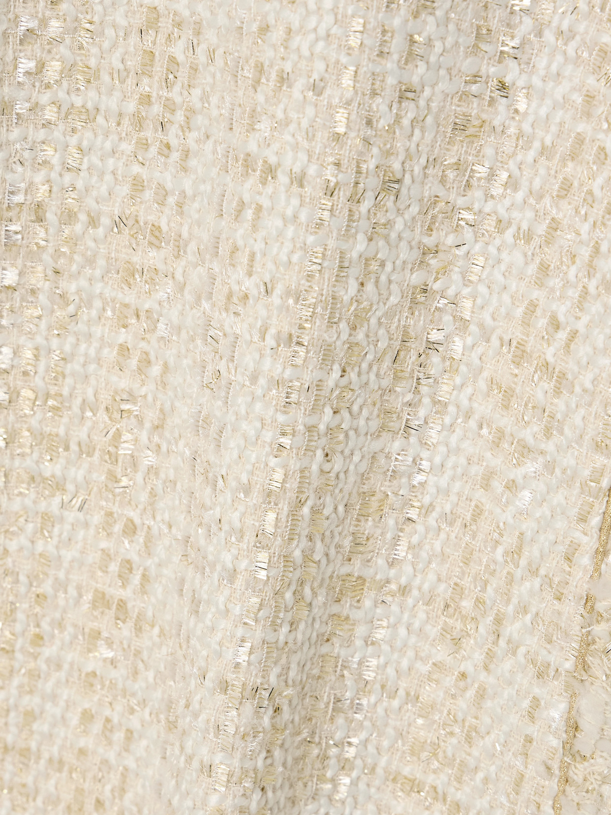 Borgo De Nor Eponine Metallic Tweed Maxi Dress In Cream