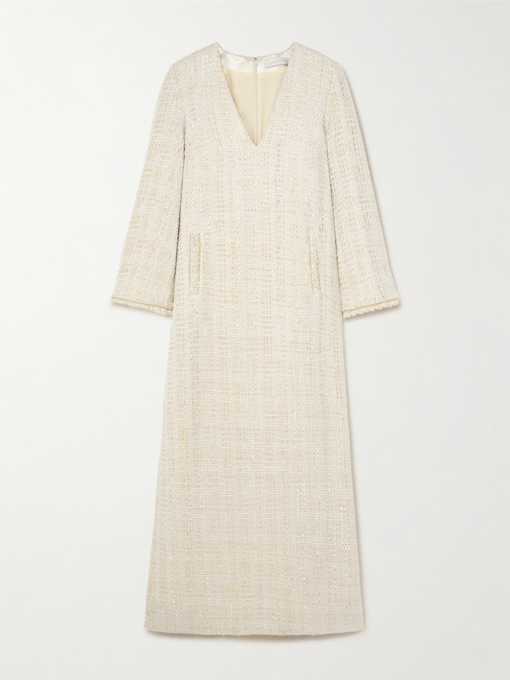 Borgo de Nor Eponine metallic tweed maxi dress