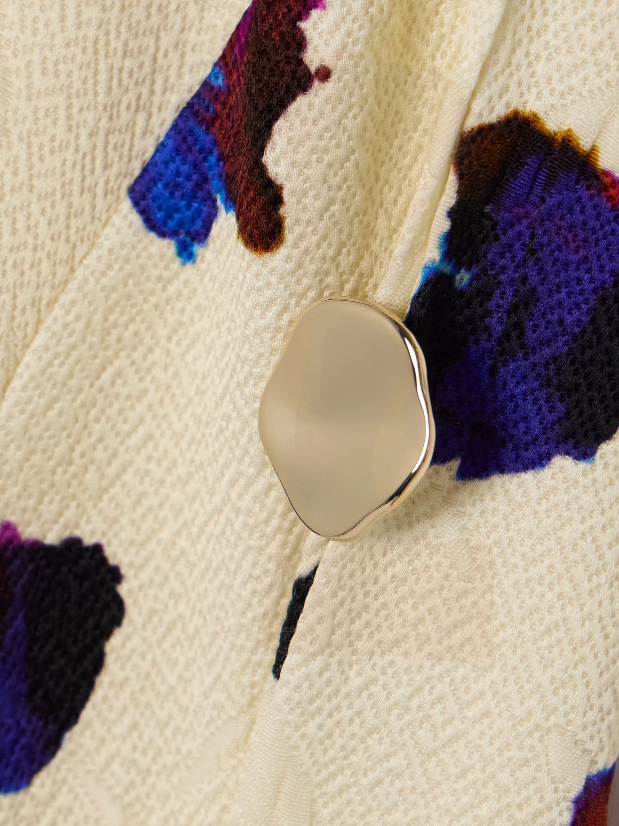 Borgo De Nor Brunetta Embellished Floral-print Cotton-blend Brocade Maxi Dress In Cream