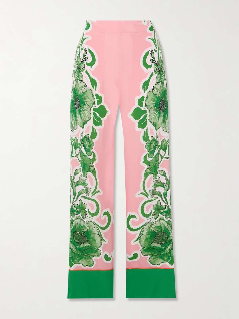 Borgo de Nor Havana Floral-print Crepe Straight-leg Pants