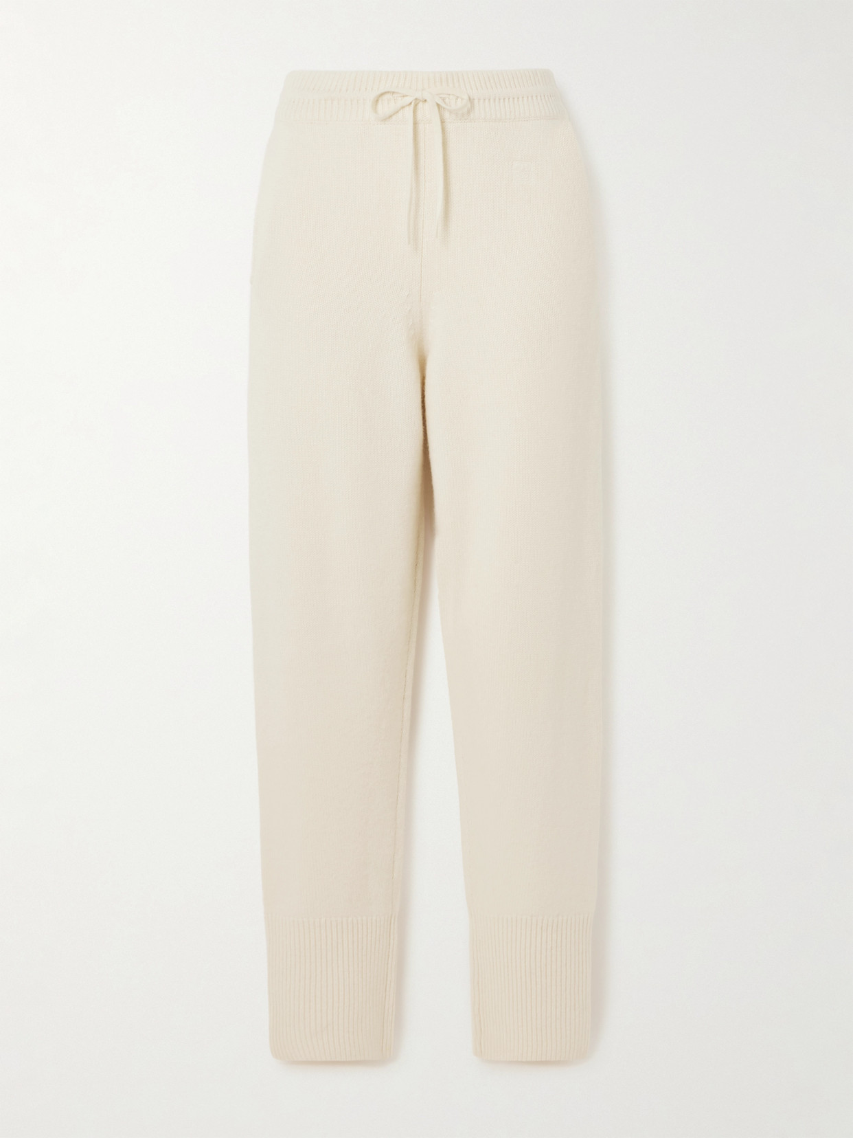 Totême Valais Embroidered Cashmere Track Pants In White