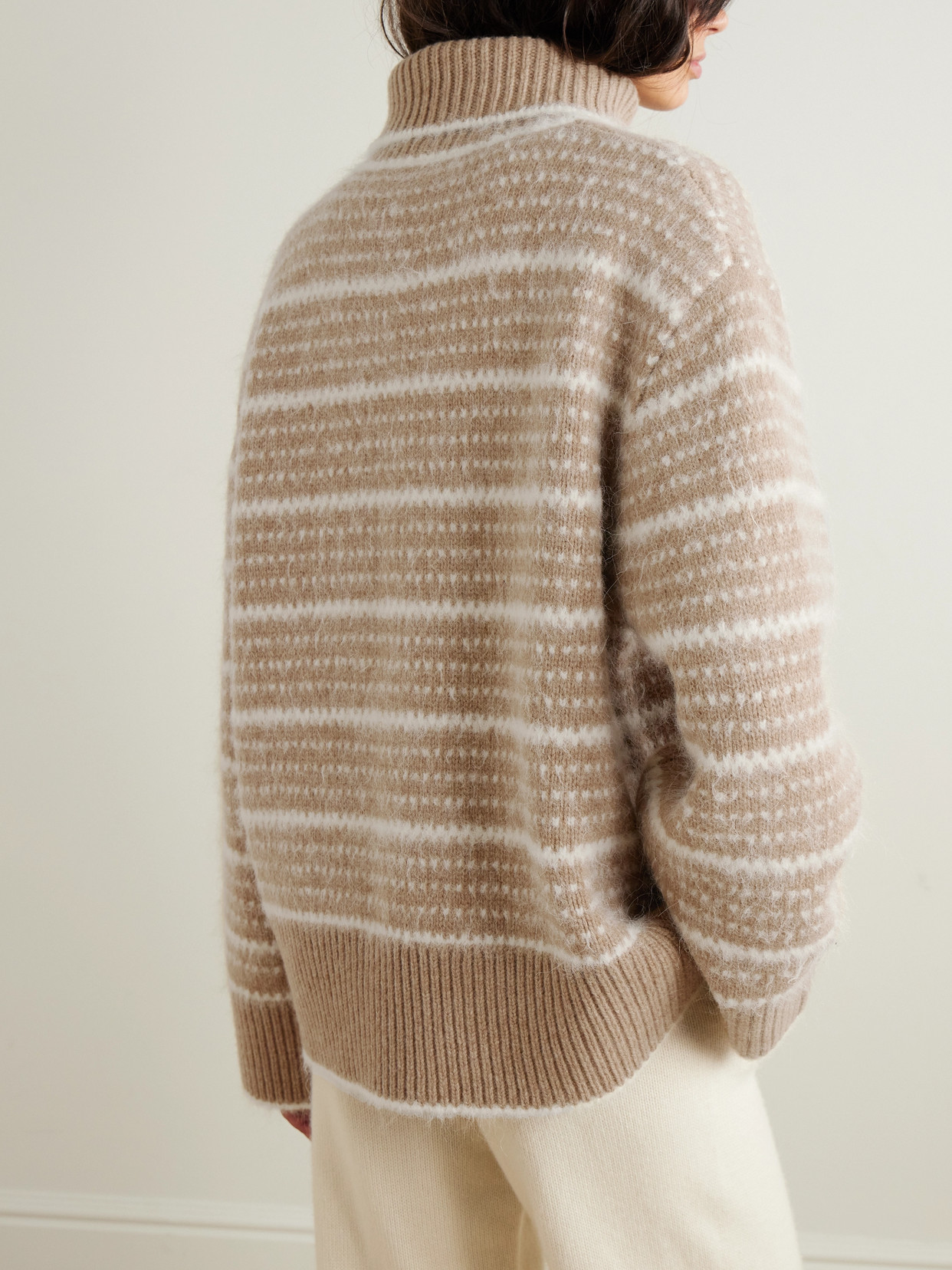 Totême Scandi Wool-blend Turtleneck Sweater In Brown