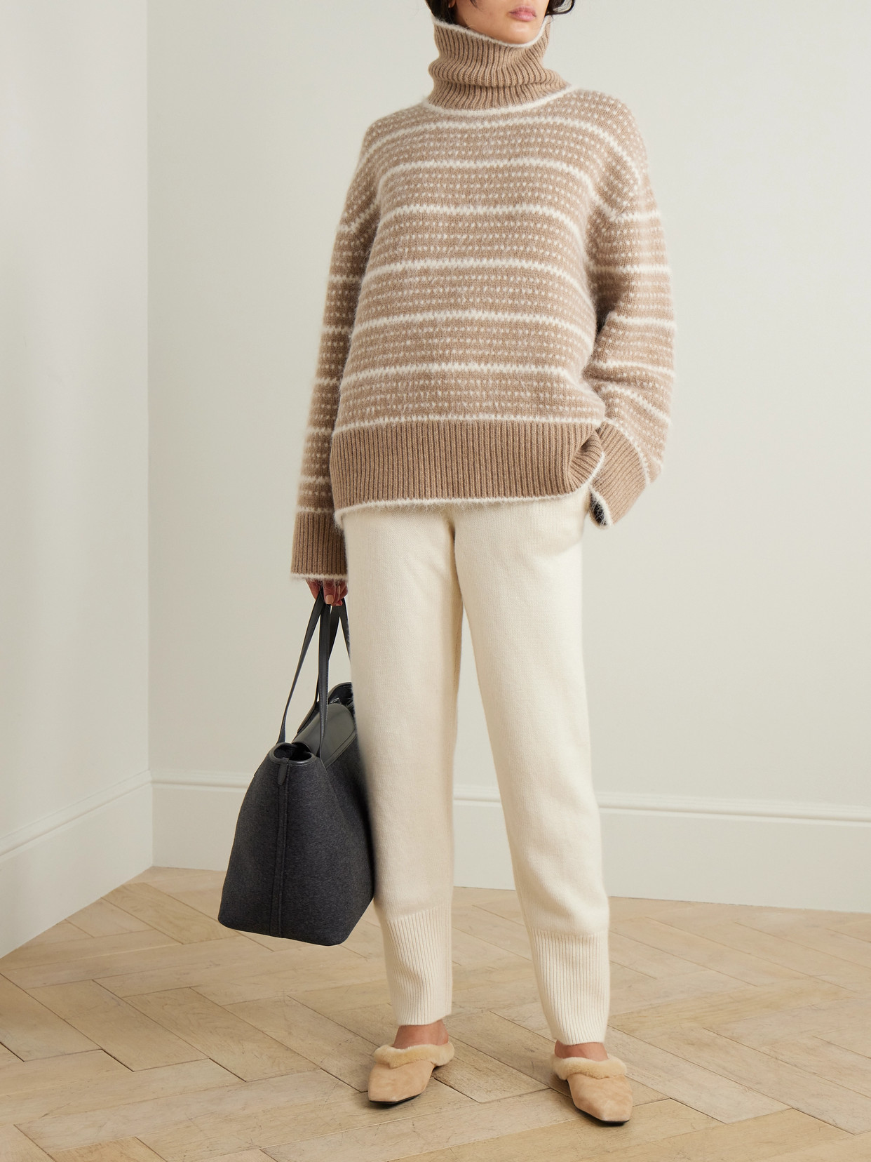 Totême Scandi Wool-blend Turtleneck Sweater In Brown