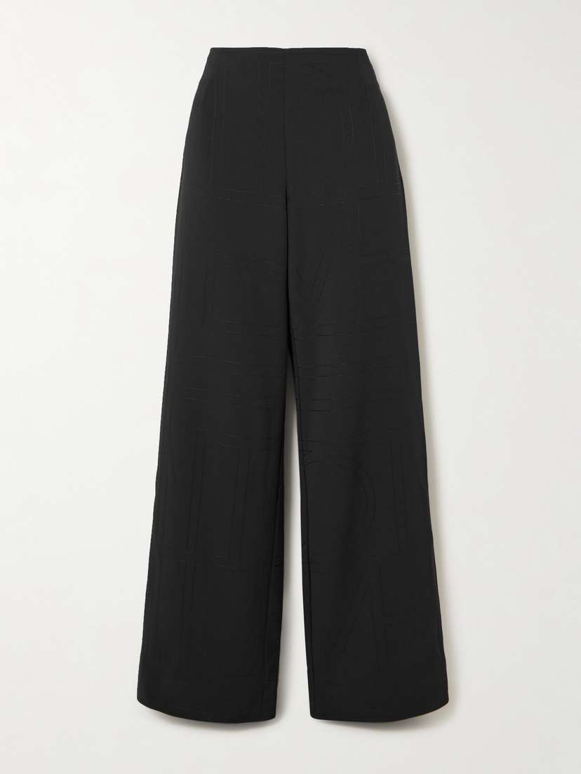 TOTEME Embroidered Recycled-jersey Wide-leg Pants