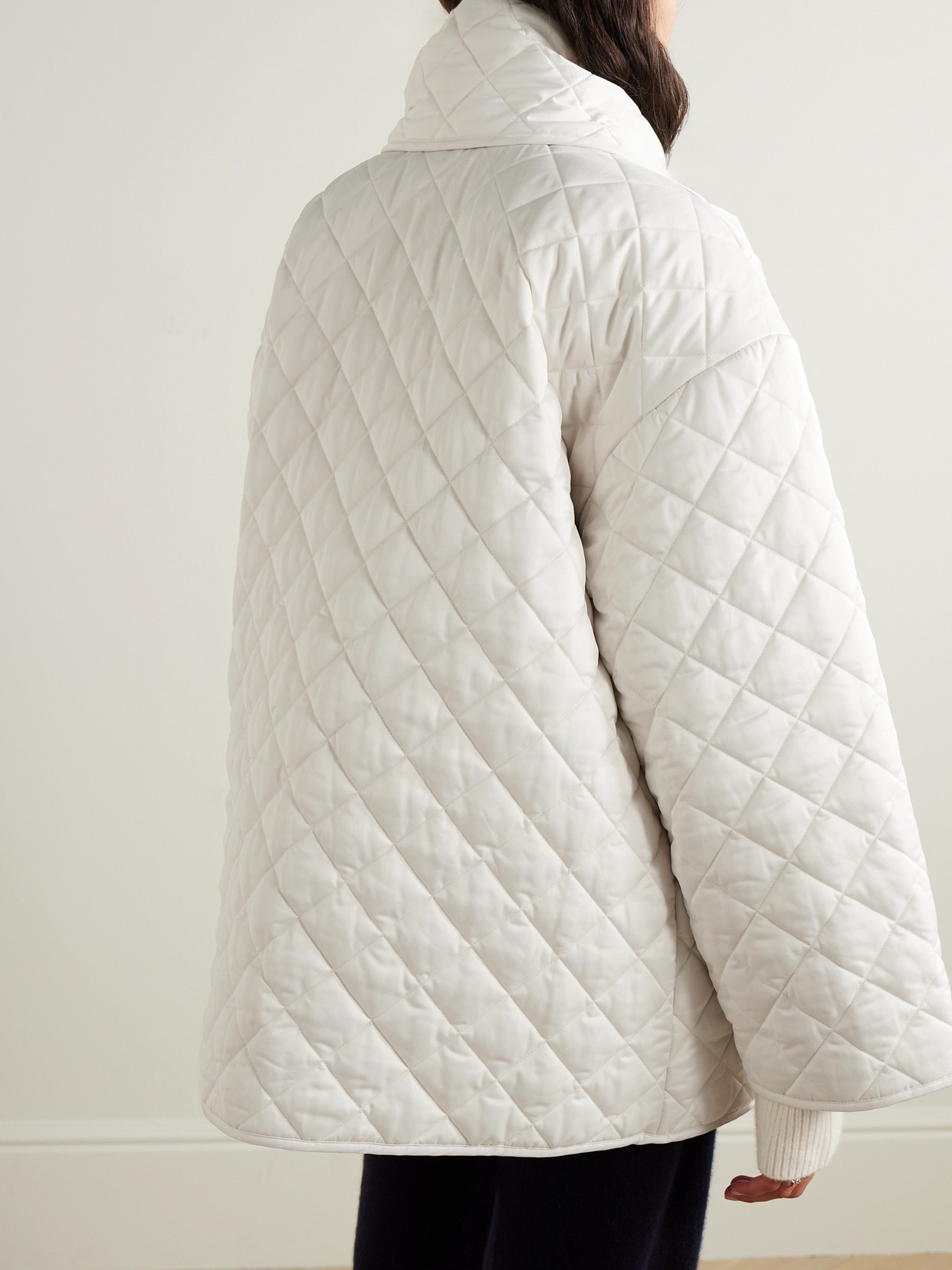 Totême Naxos Scarf-detailed Quilted Recycled-shell Jacket In White