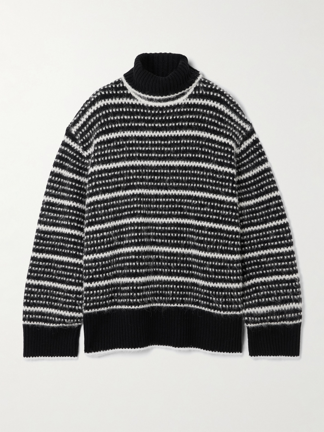 Totême Scandi Wool-blend Turtleneck Sweater In Black