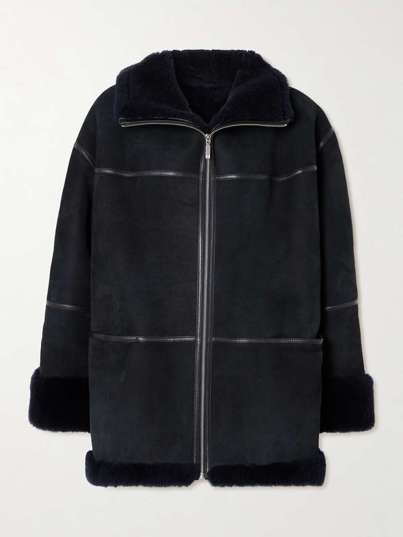 TOTEME Leather-trimmed Shearling Jacket