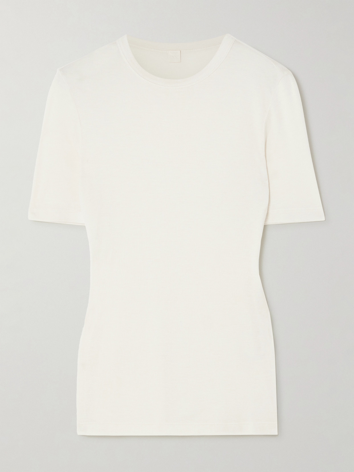 Totême Ribbed-knit T-shirt In White