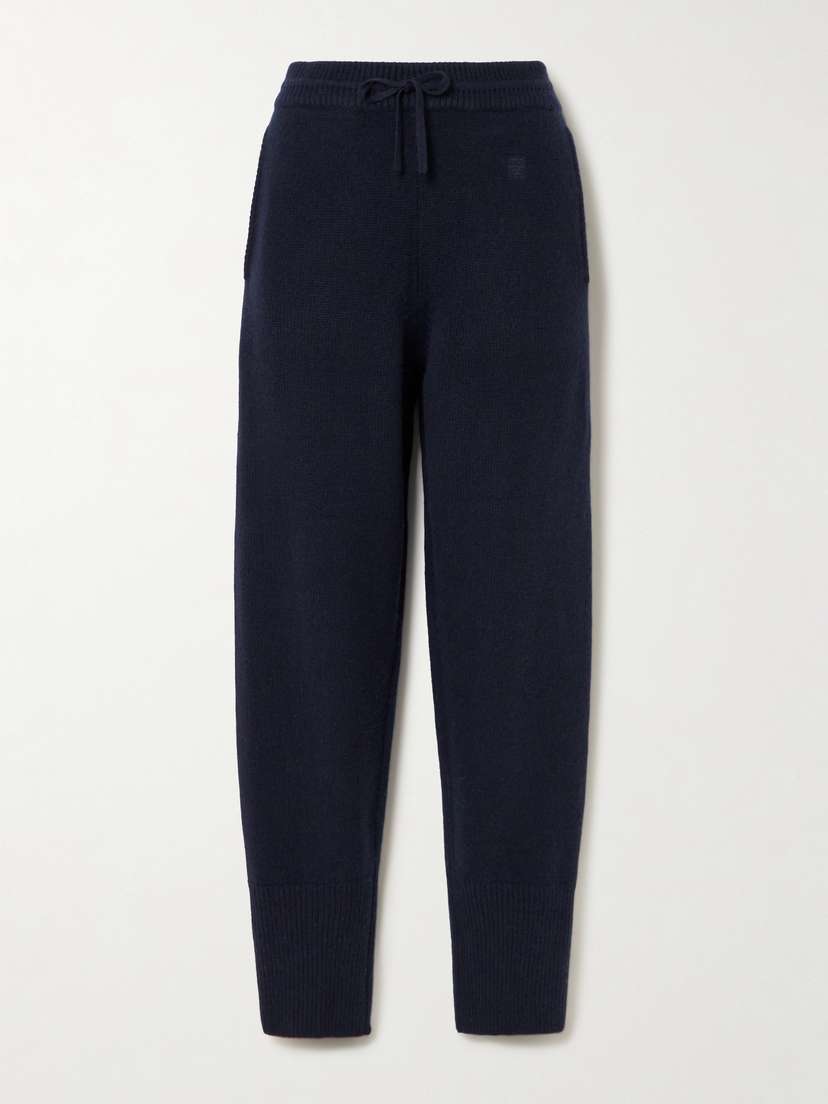 Toteme — Embroidered cashmere tapered track pants