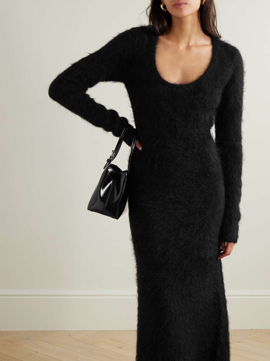 alpaca-blend turtleneck maxi dress