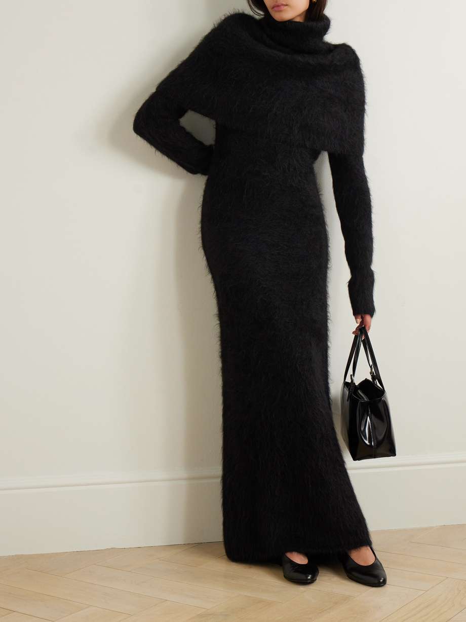 alpaca-blend turtleneck maxi dress
