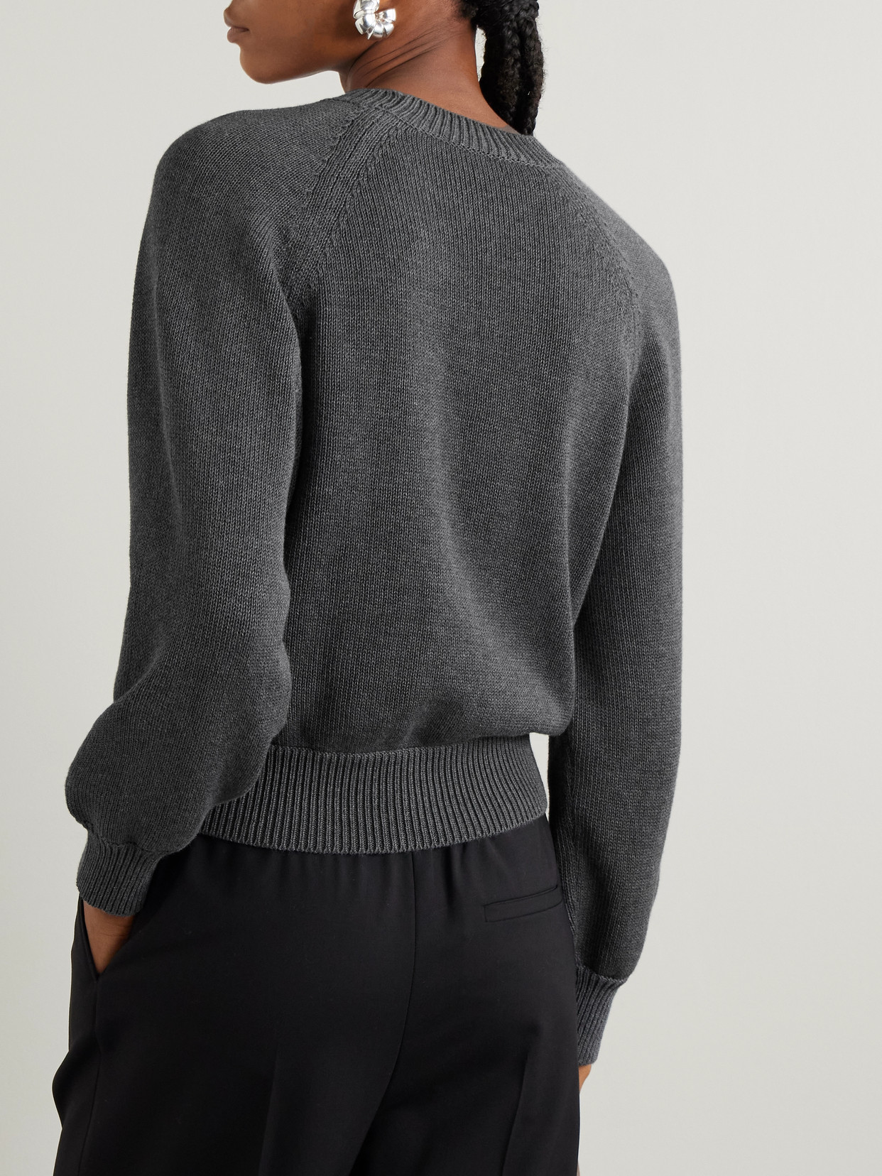 High Sport Lara Knitted Cotton Sweater In Gray