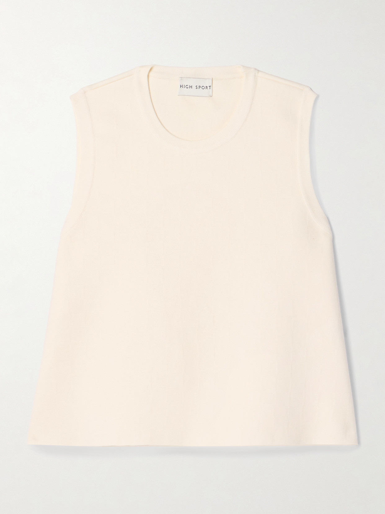 High Sport Asa Cotton-blend Jacquard Tank In Cream