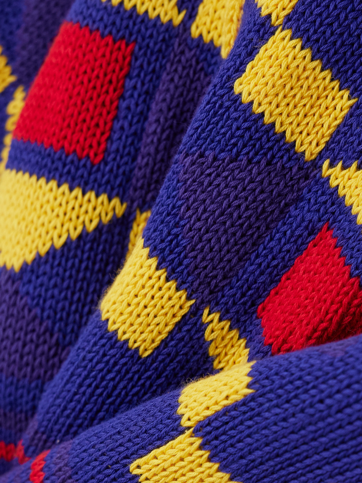 High Sport Lara Fair Isle Knit Cotton Sweater In Blue