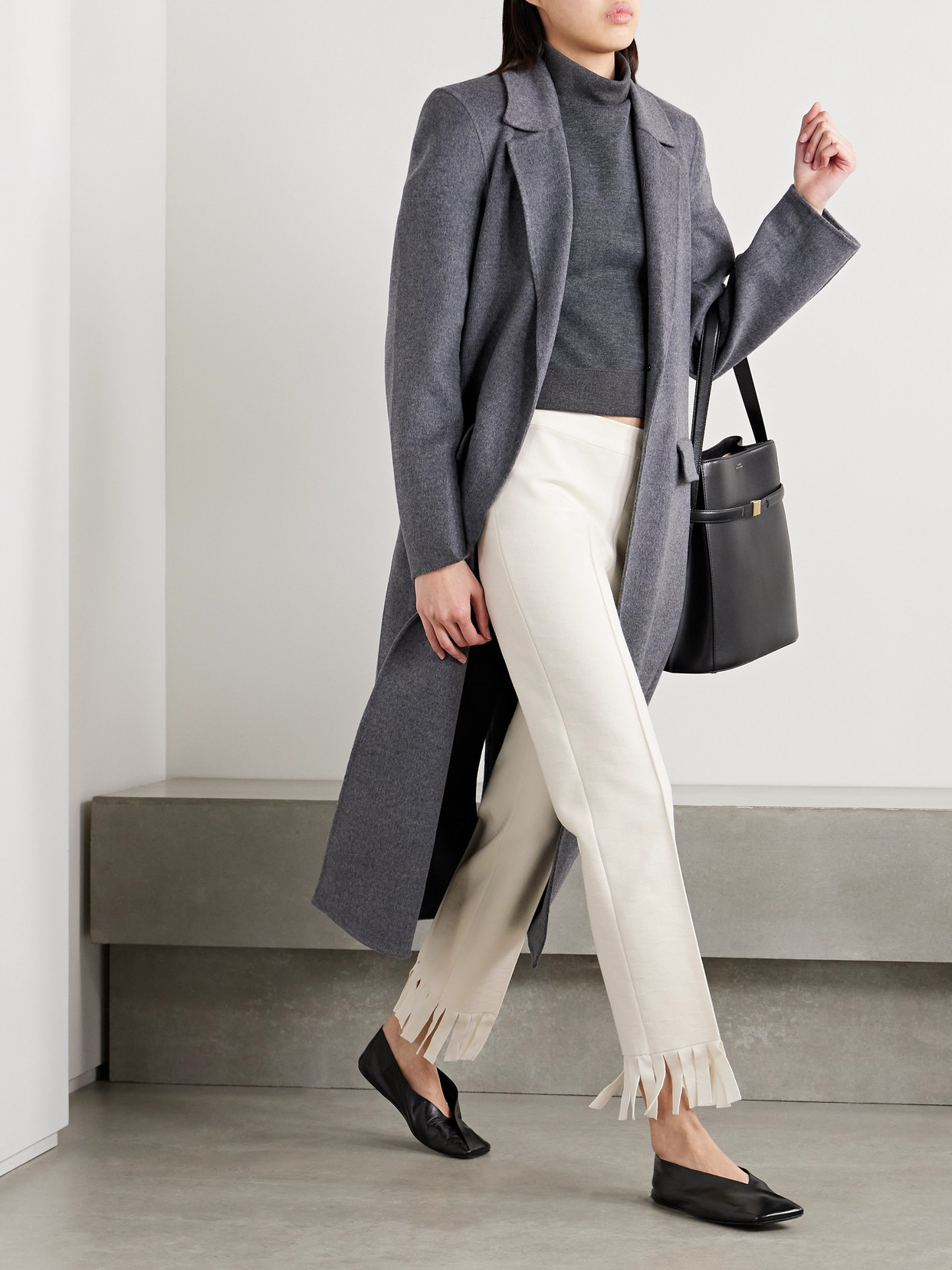 High Sport Louis Fringed Cotton-blend Jacquard Straight-leg Pants In Ecru