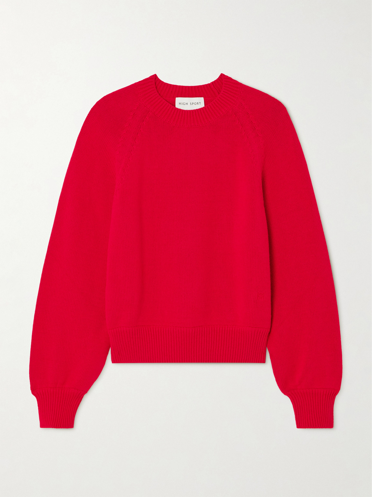 High Sport Lara Knitted Cotton Sweater In Red