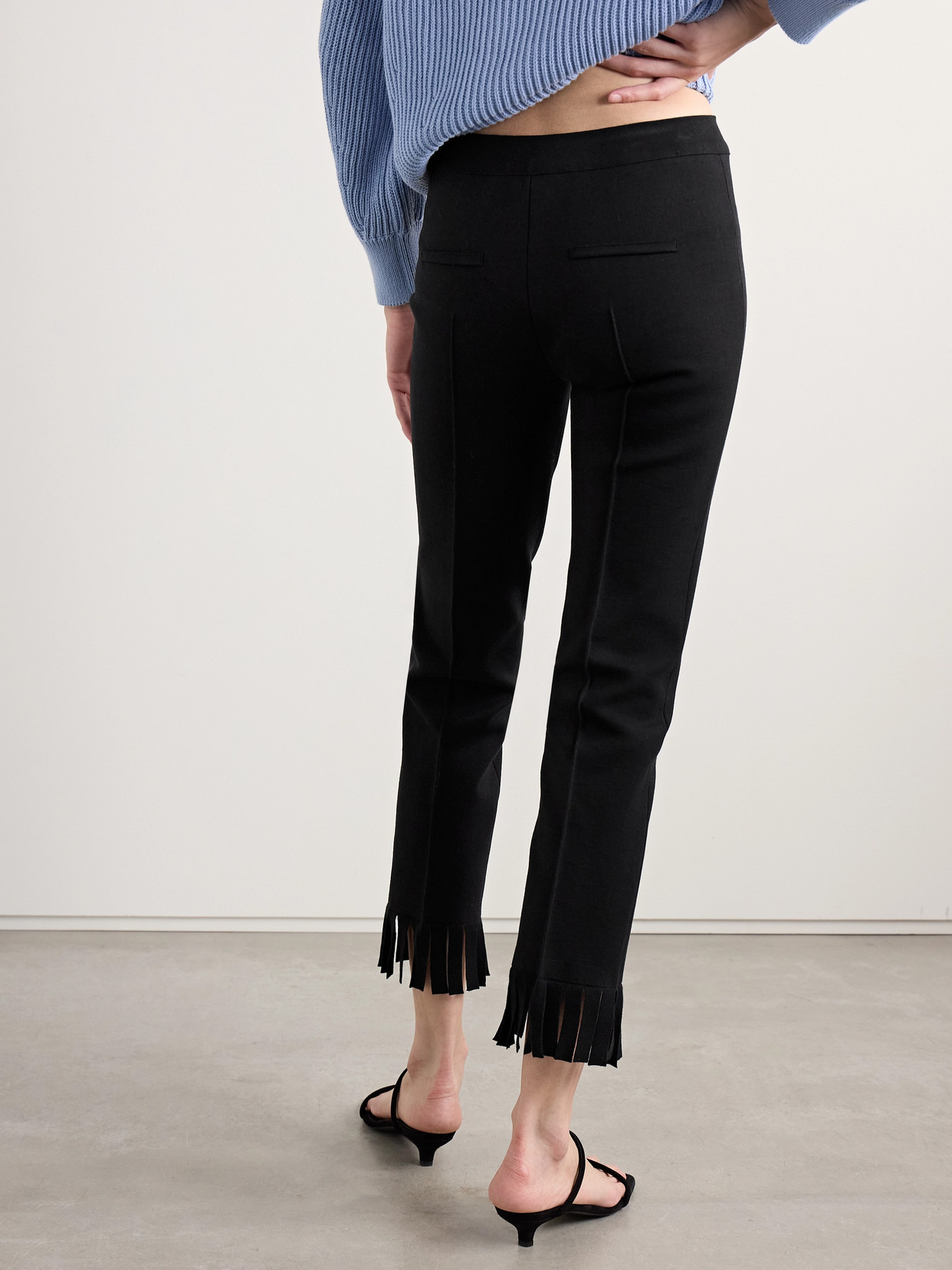 High Sport Louise Fringed Cotton-blend Pants In Black