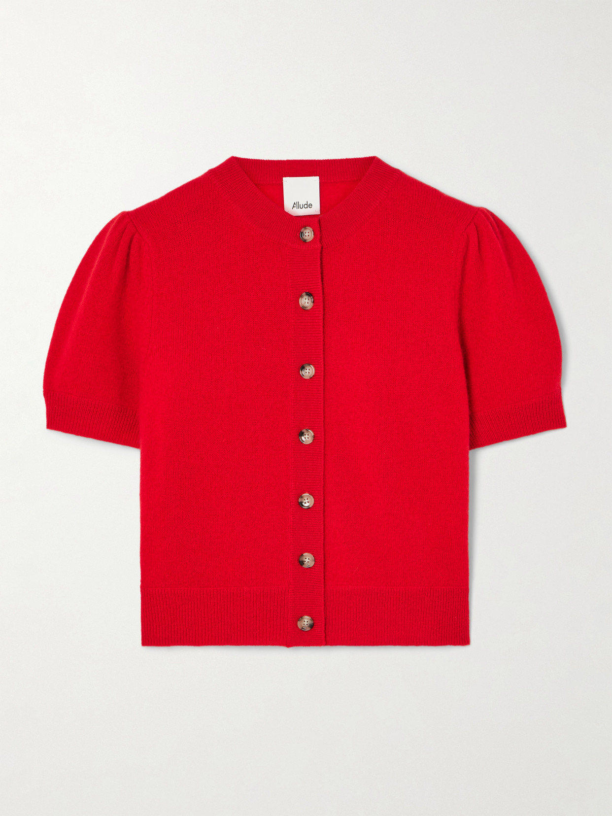 Allude Cropped Cashmere Cardigan In Red