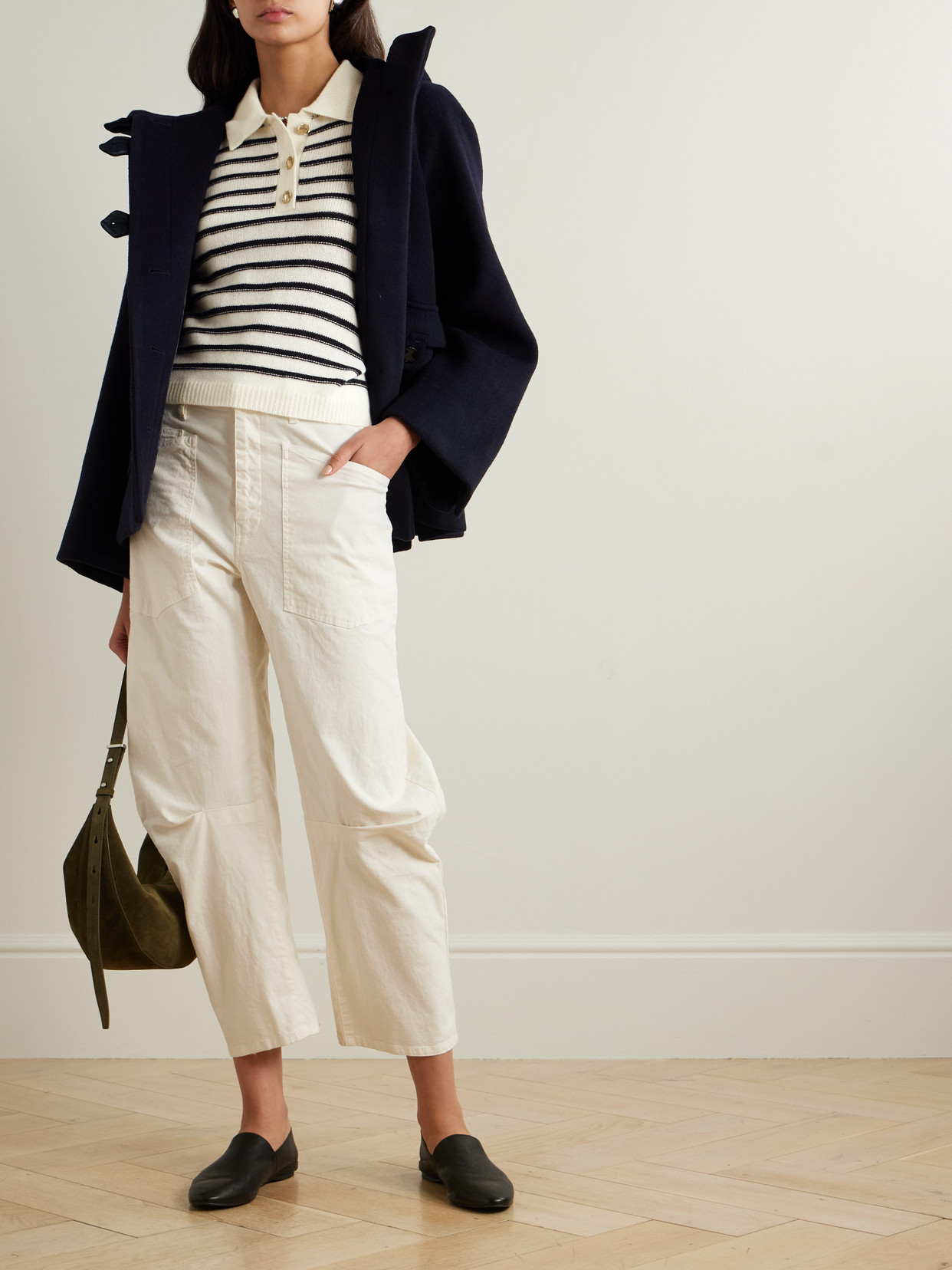 Striped Wool And Cashmere-Blend Polo Sweater