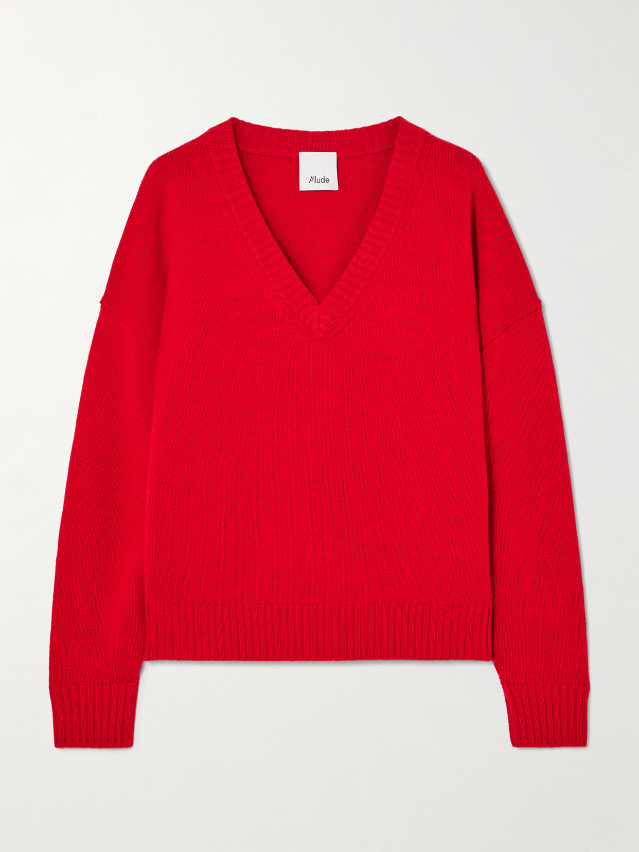 Allude Wool And Cashmere-blend Sweater In Red