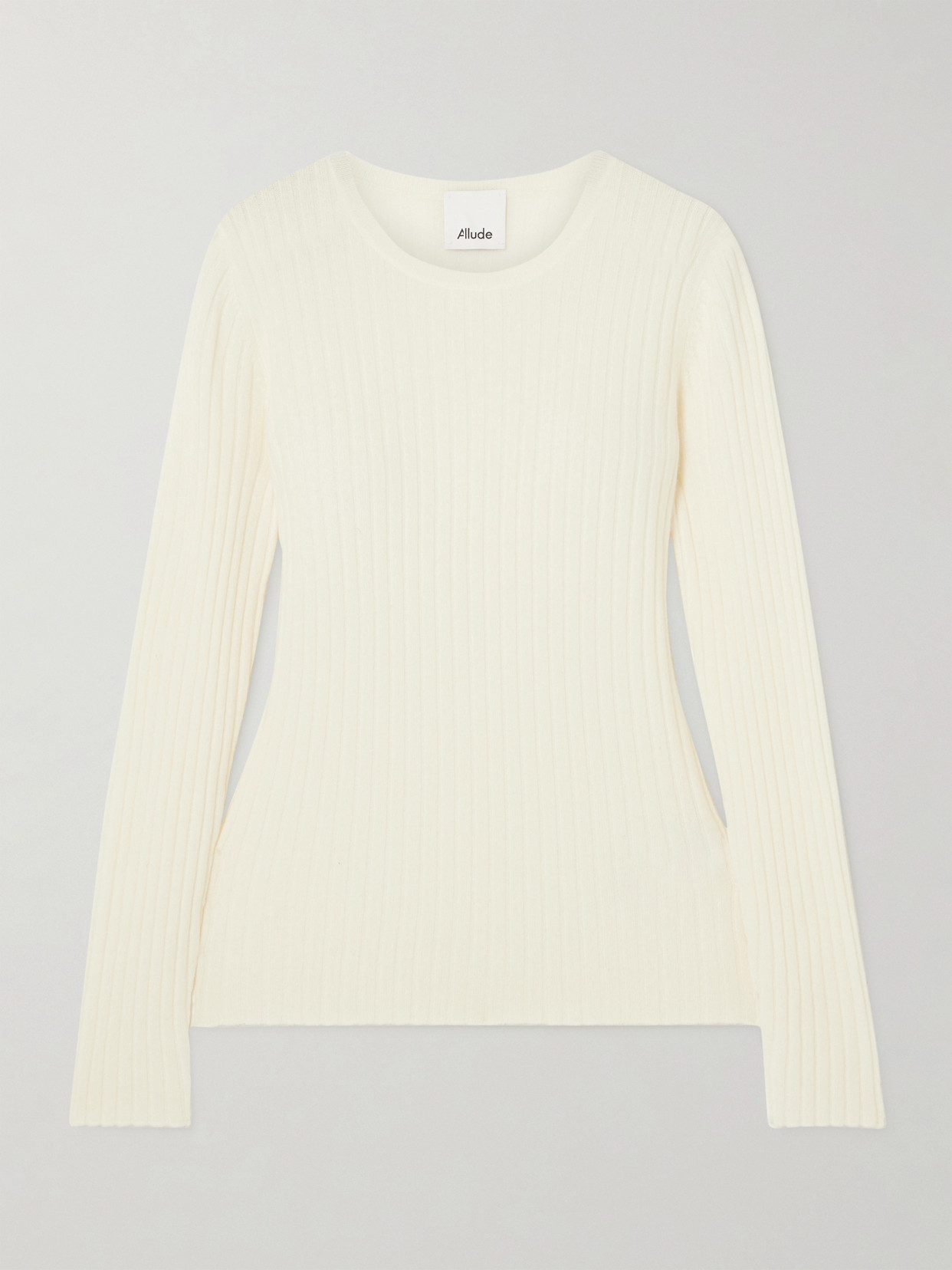 Allude Ribbed Cashmere Sweater In Ivory