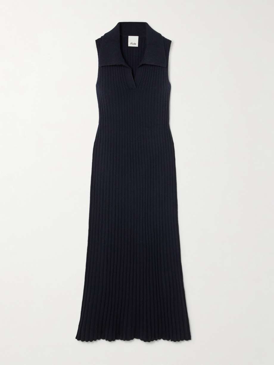 ribbed cashmere midi dress