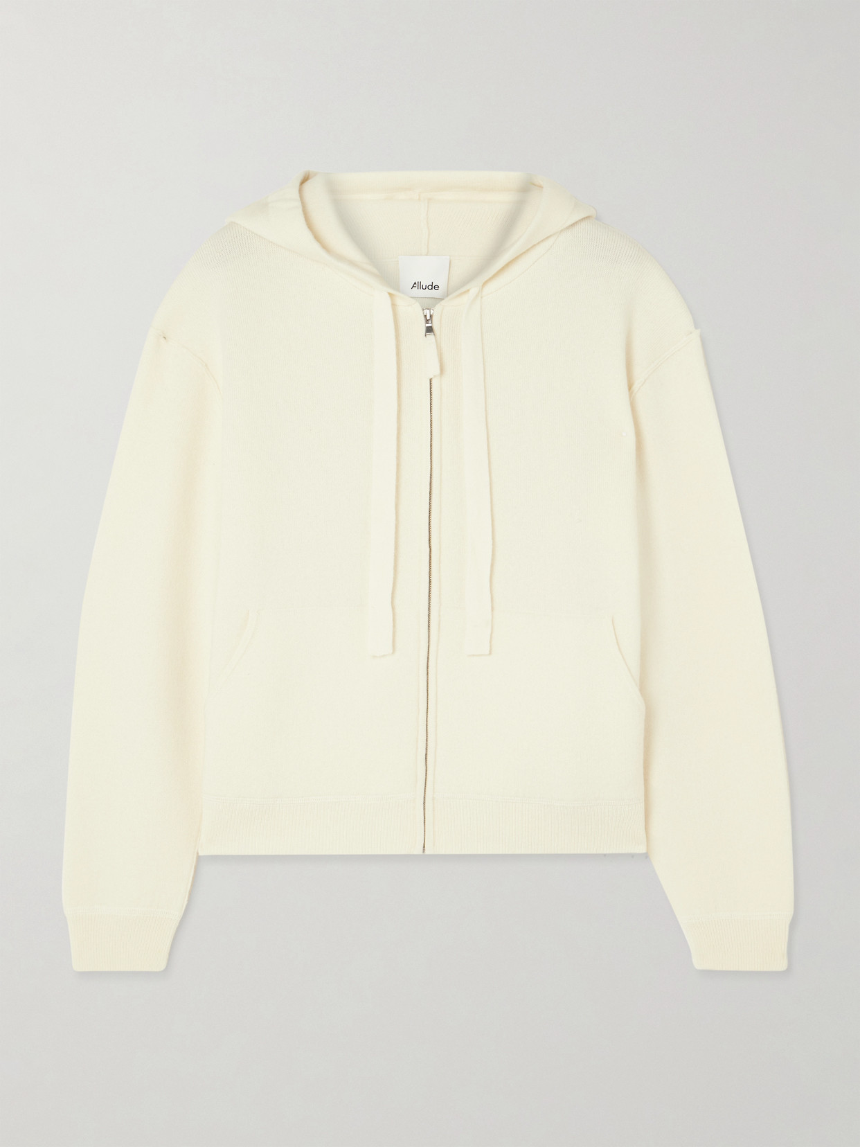 Allude Wool And Cashmere-blend Hoodie In Ivory