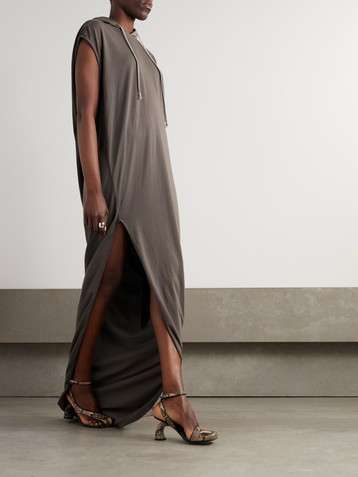 Rick Owens Edfu hooded cotton-jersey maxi dress