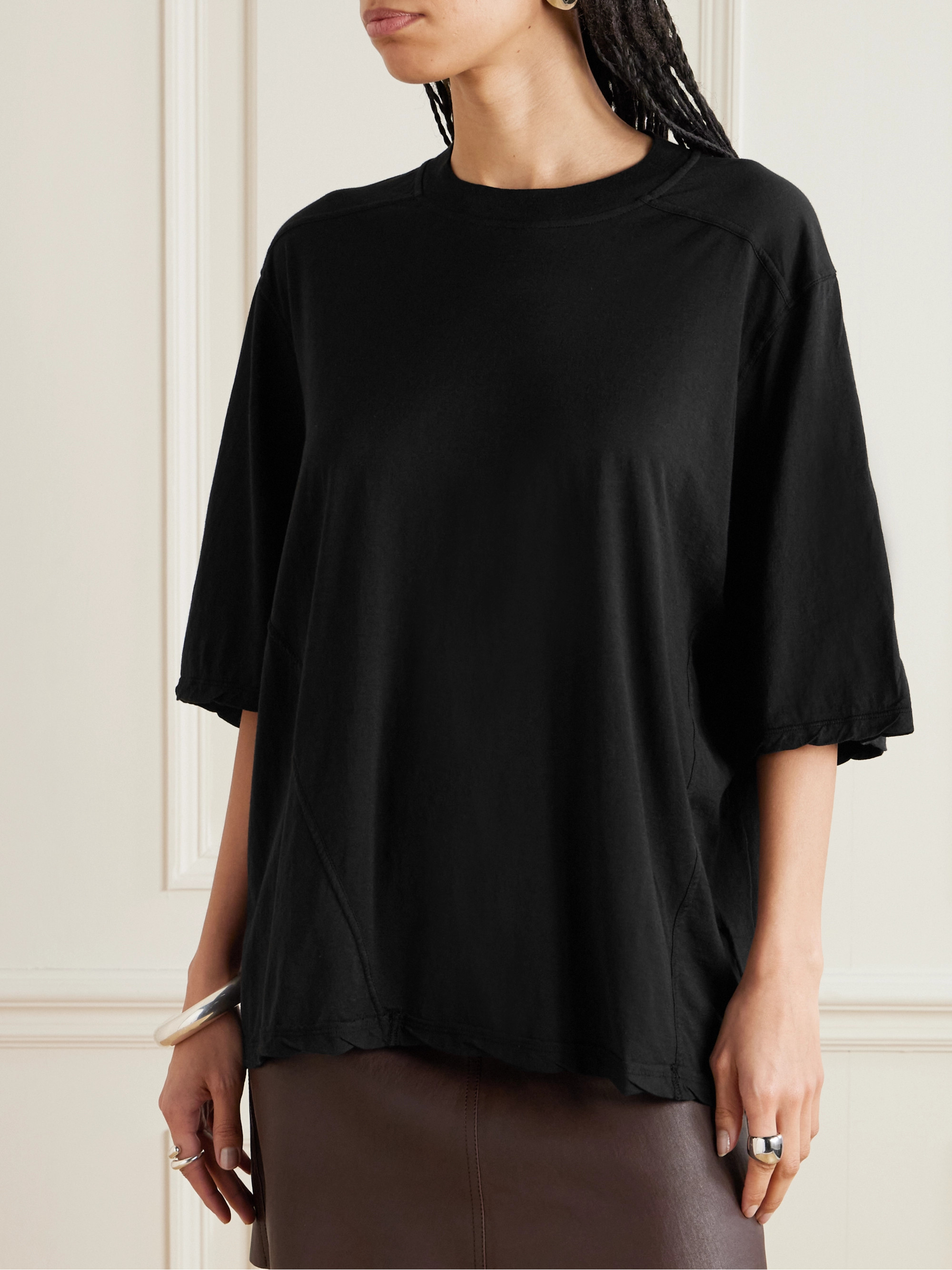 Rick Owens - Walrus paneled cotton-jersey T-shirt | Plush