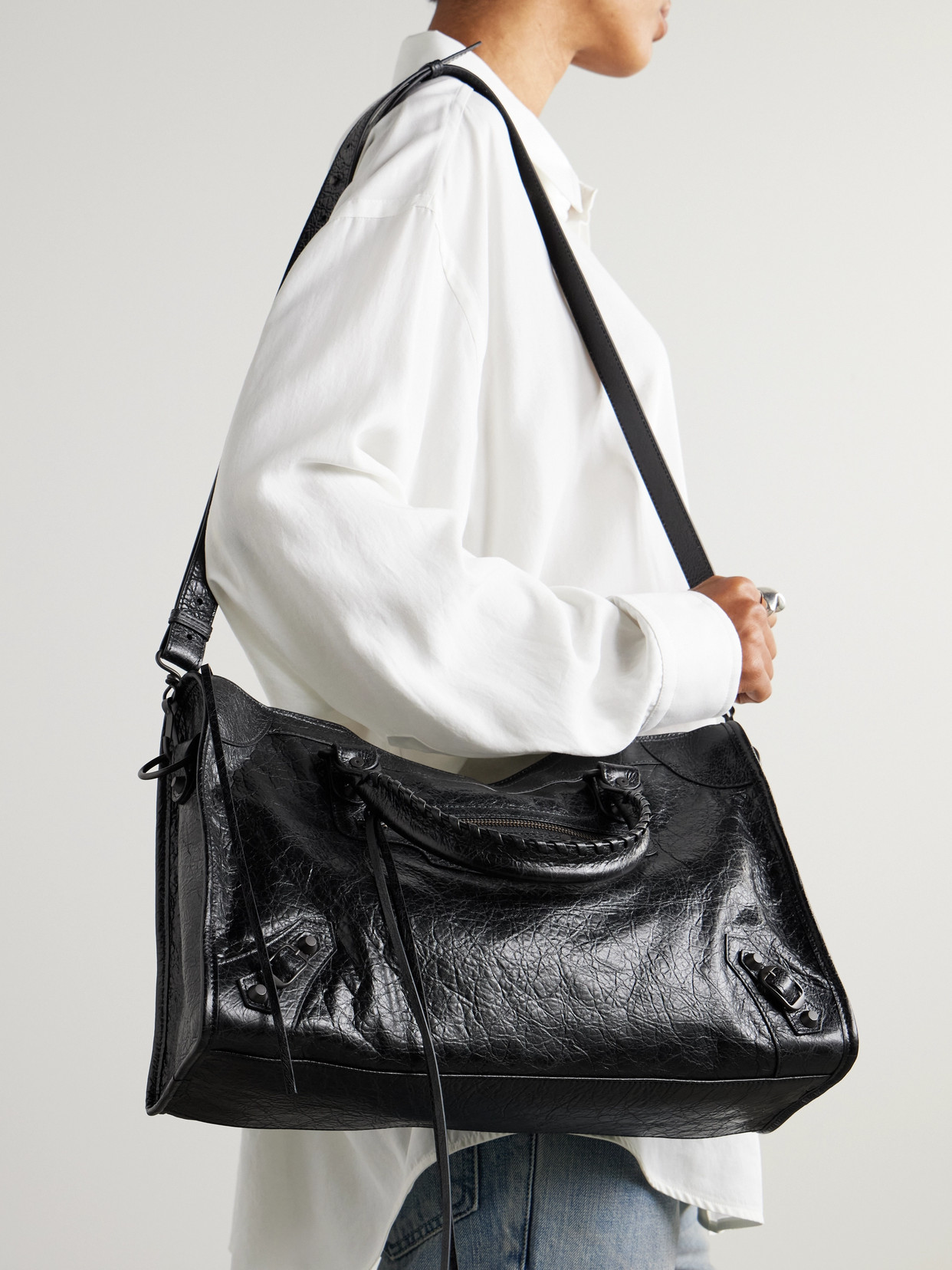 Balenciaga Le City Medium Textured-leather Tote