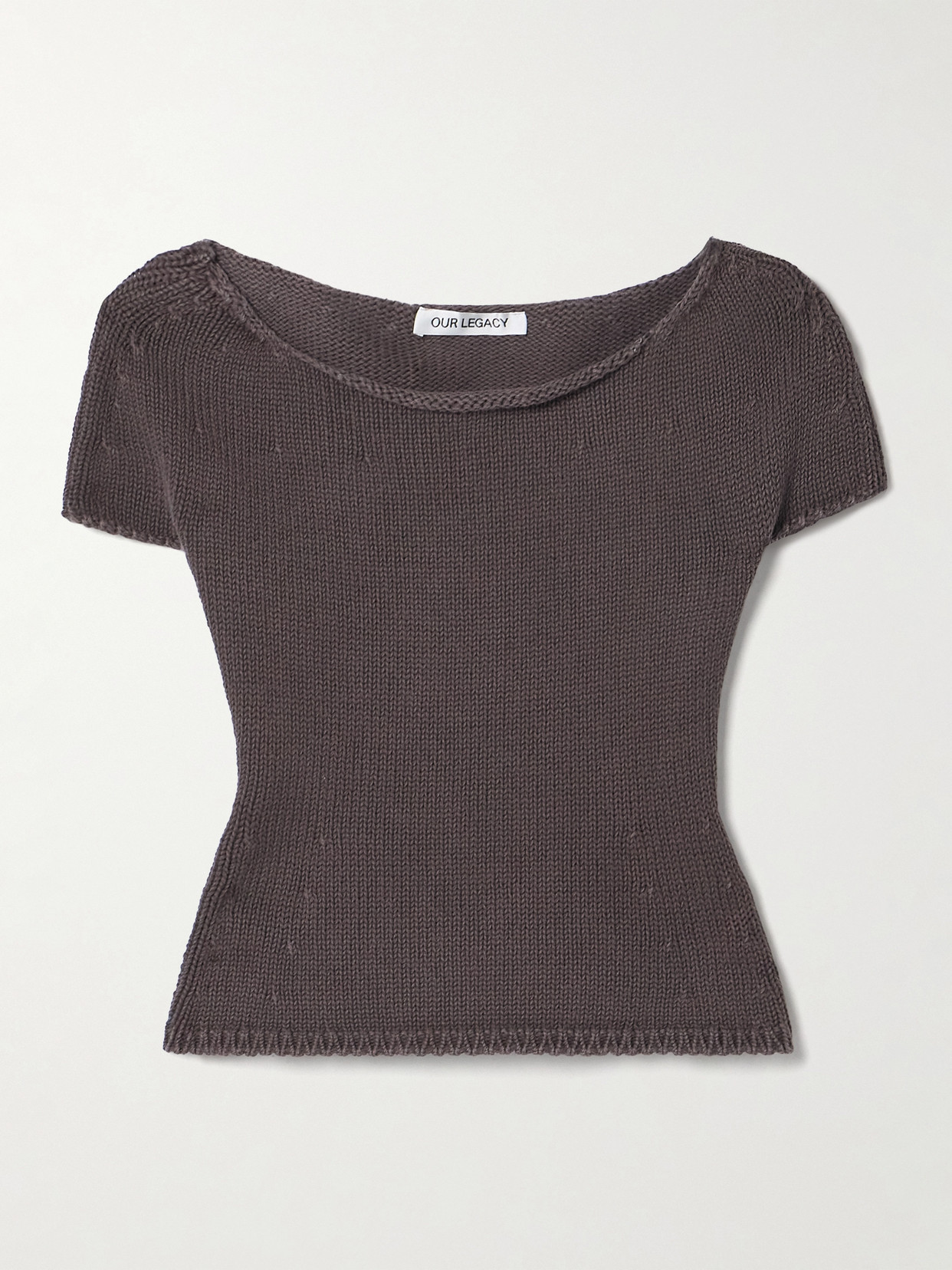 Our Legacy Sculpt Knitted Cotton T-shirt In Brown