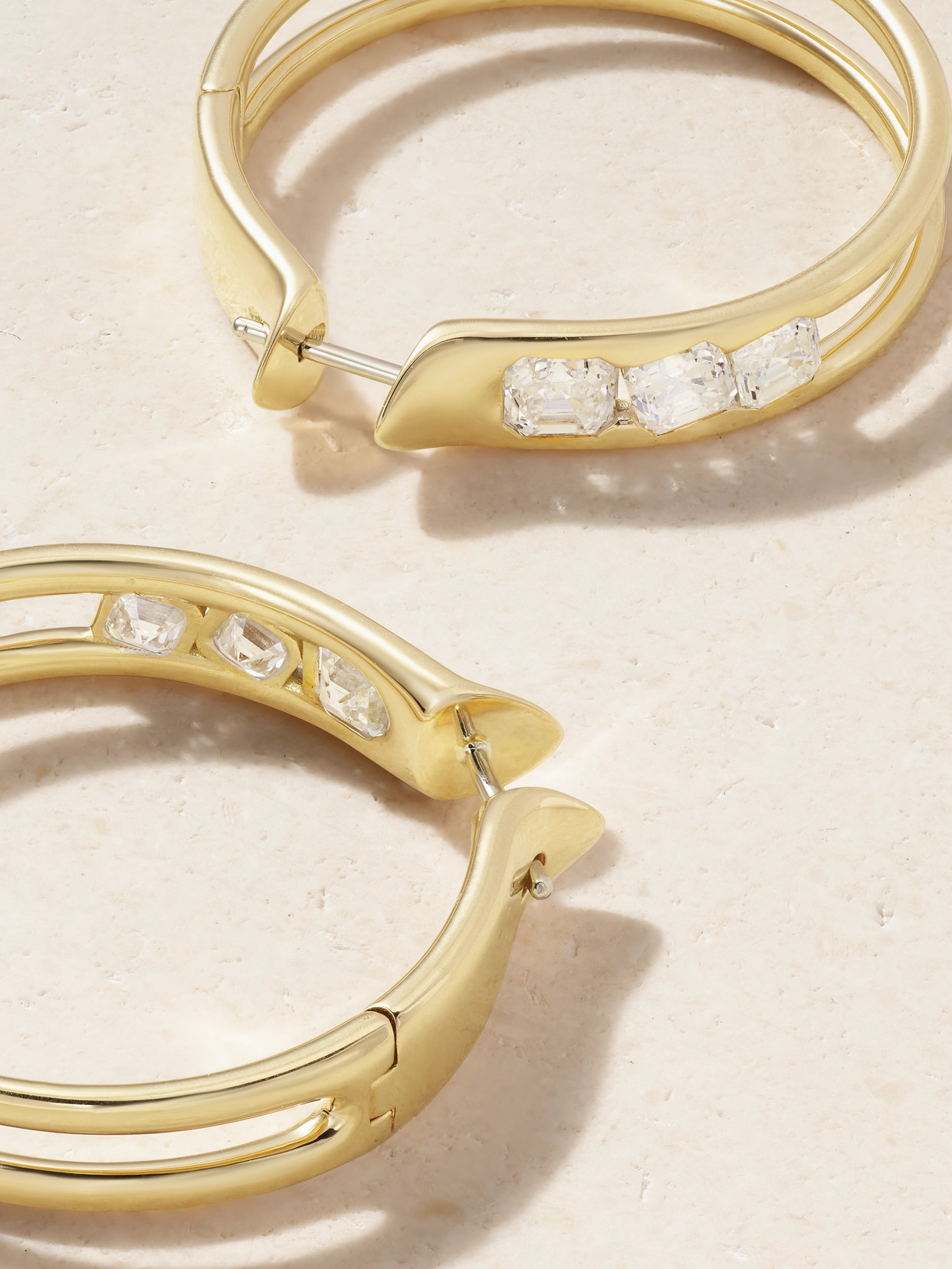 Uniform Object Major Impact 18-karat Gold Diamond Hoop Earrings In Gold