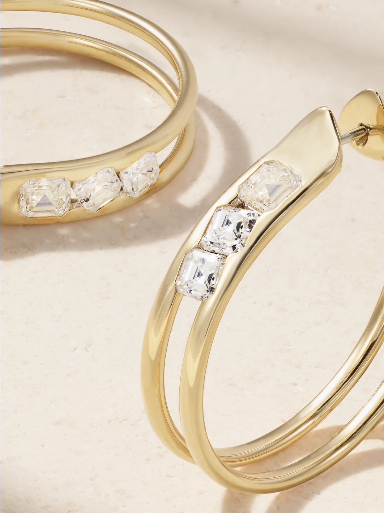 Uniform Object Major Impact 18-karat Gold Diamond Hoop Earrings In Gold