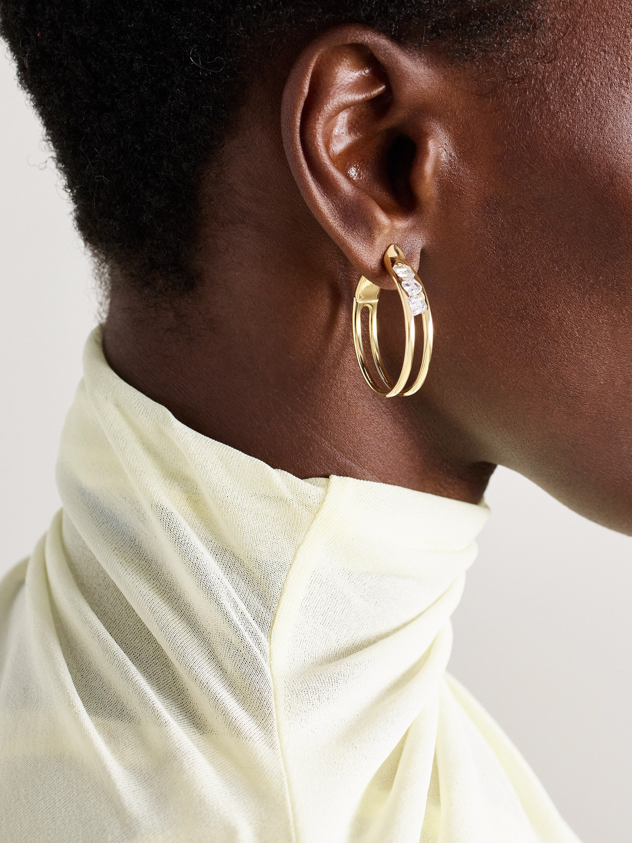 Uniform Object Major Impact 18-karat Gold Diamond Hoop Earrings In Gold