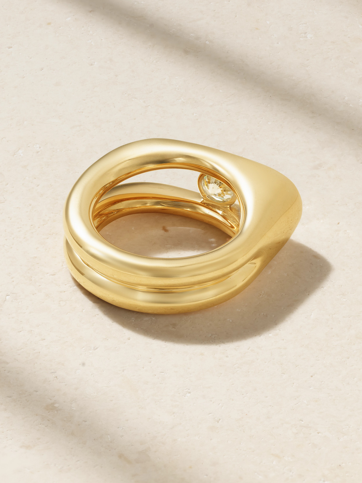 Uniform Object Impact 18-karat Gold Diamond Ring In Gold