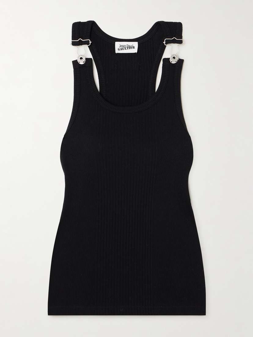 Jean Paul Gaultier Ribbed Buckled Cotton Tank