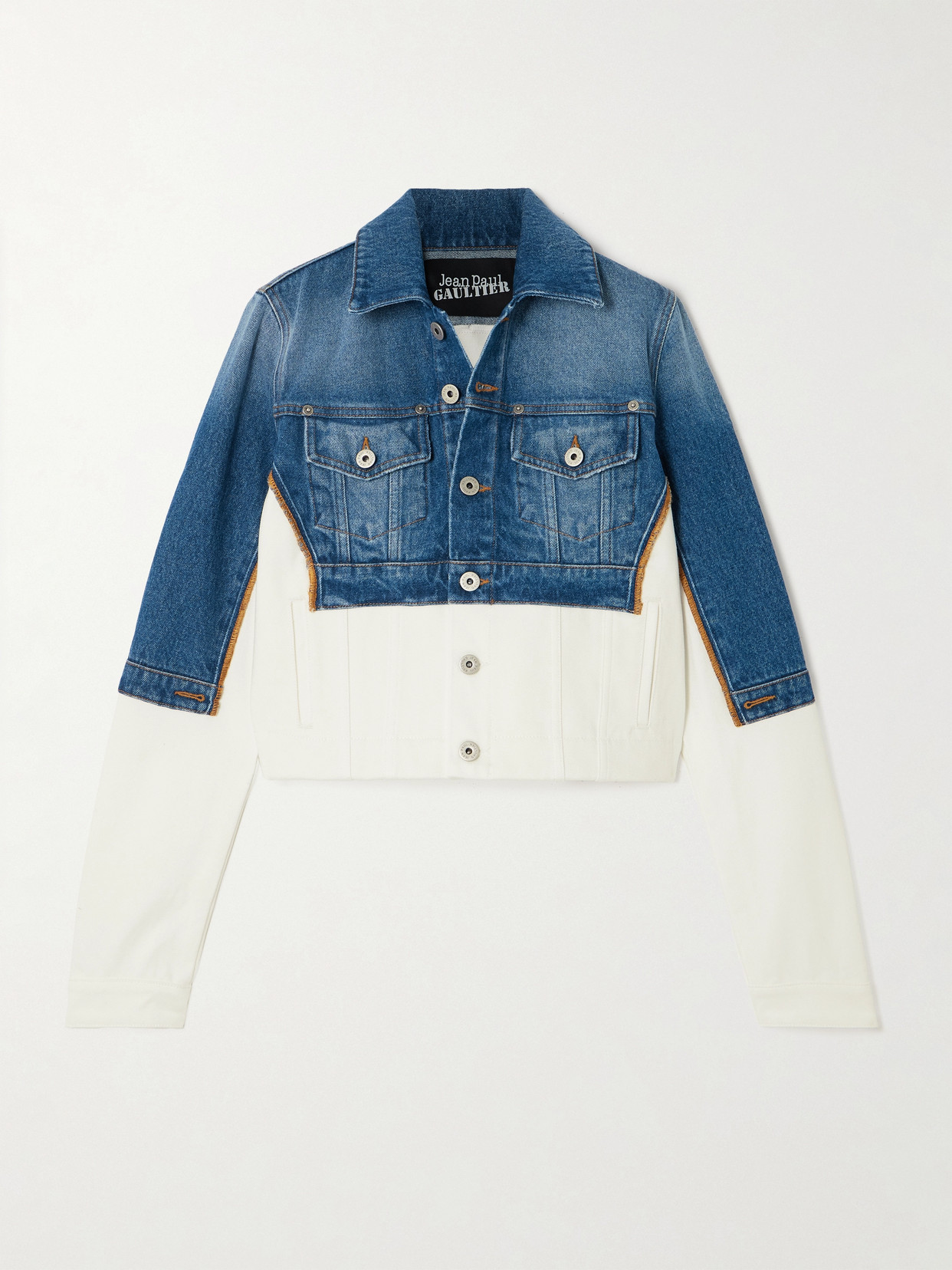 Jean Paul Gaultier Petit Grand Trompe Loeil Denim Jacket In Blue