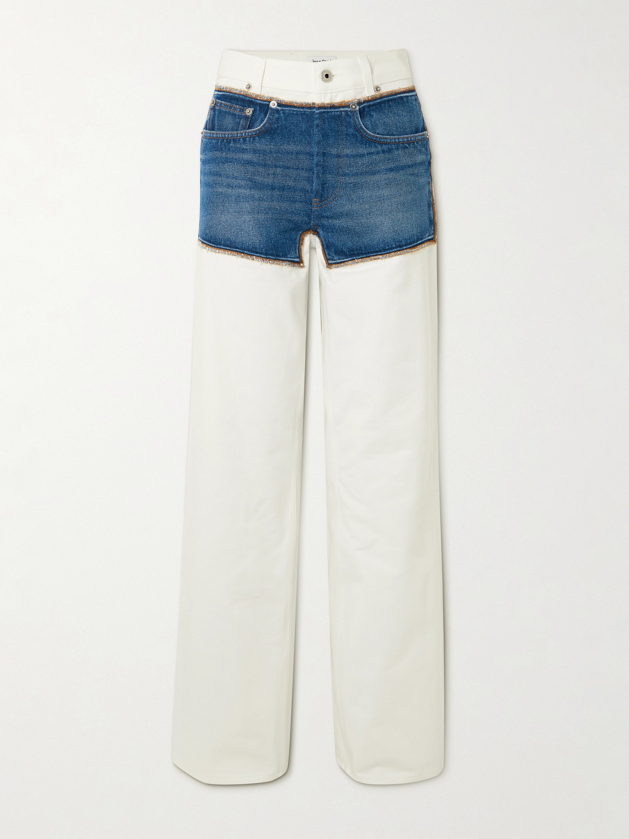 Jean Paul Gaultier Petit Grand Trompe L'oeil Wide Jeans In Blue