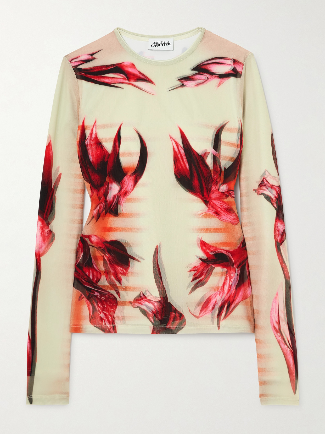 Jean Paul Gaultier - Printed Stretch-jersey T-shirt - Cream