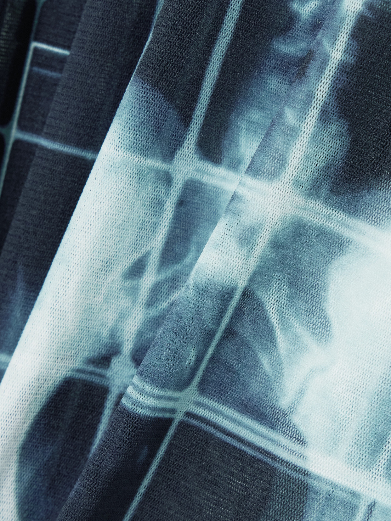 Jean Paul Gaultier Squeletor Trompe L'oeil Printed Tulle Maxi Dress In Blue