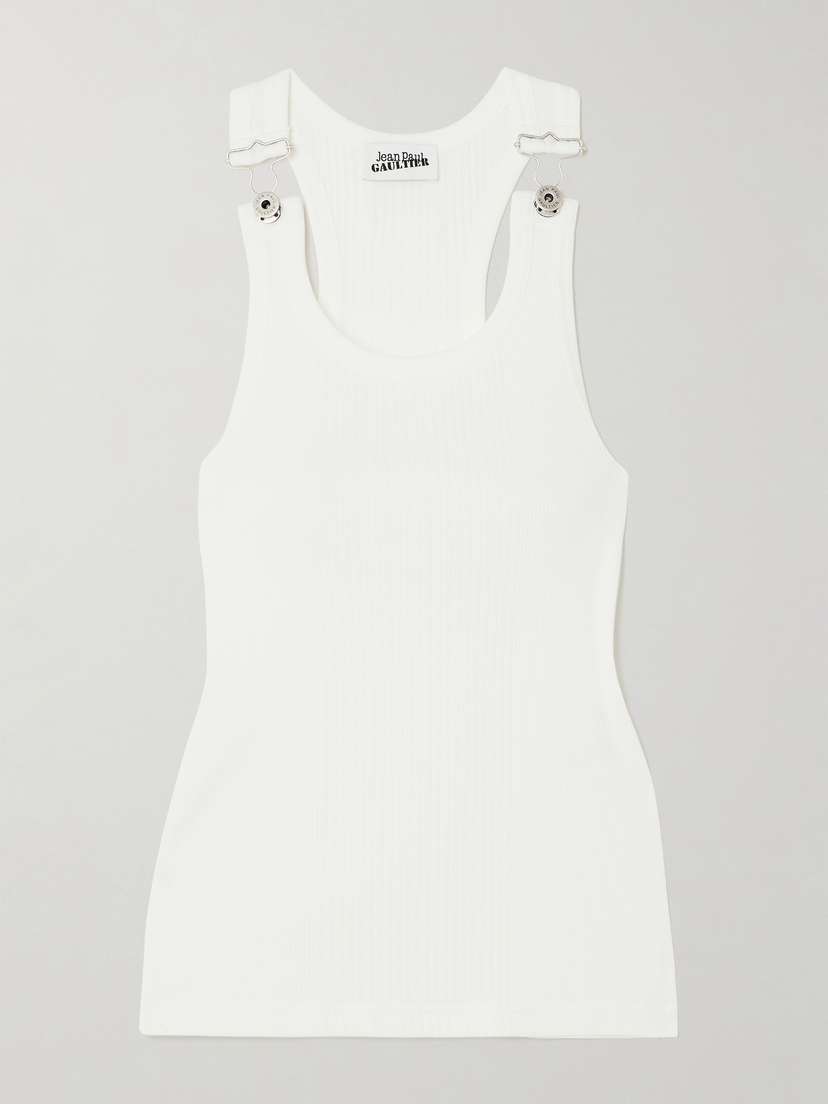 Jean Paul Gaultier Ribbed Buckled Cotton Tank